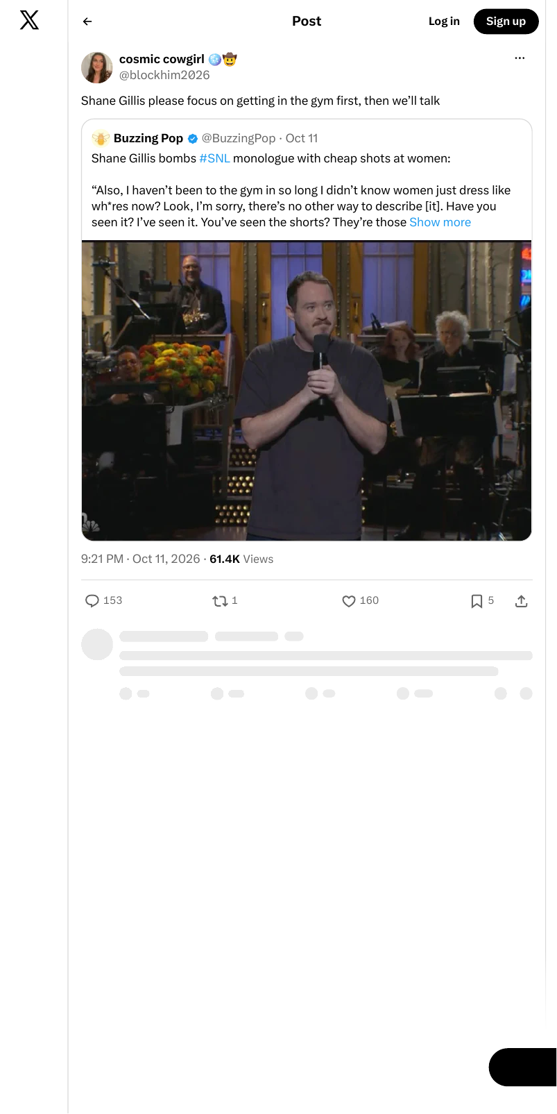 Screenshot of post by @blockhim2026