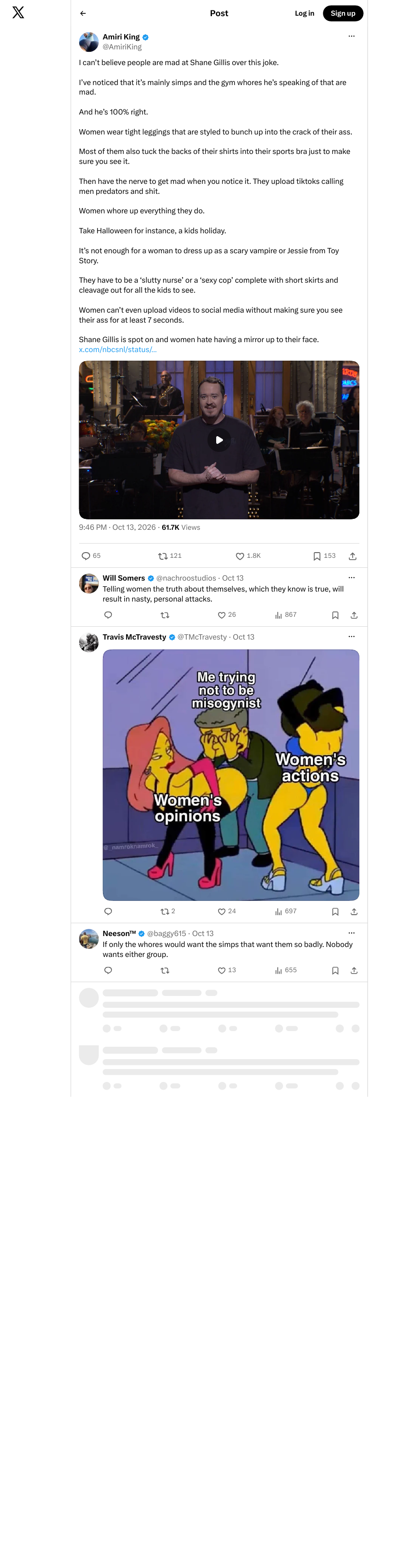 Screenshot of post by @AmiriKing